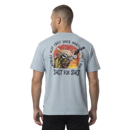 PIT BULL Men's Loose Fit "SHOT FOR SHOT" T-Shirt - Blue