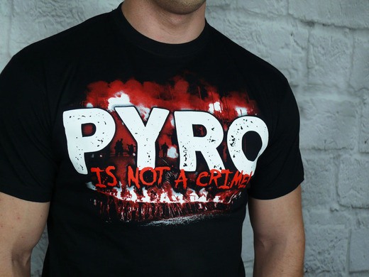 Koszulka T-shirt "No Pyro? No Party!" odzież uliczna - czarna
