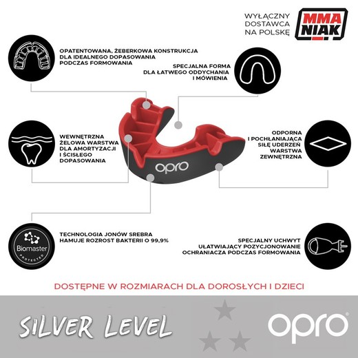 Opro Silver Mouth Guard - Red / Blue