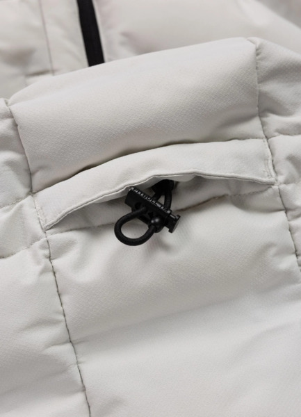 PIT BULL "STANFORD" quilted winter jacket with hood - off-white