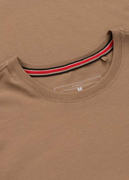 Koszulka męska PIT BULL Slim Fit "MINIMAL" - jasny brązowy