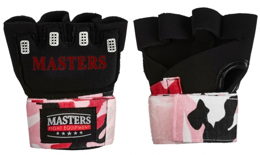 Bandaż bokserski z wkładką żelową Masters BBŻ-MFE-CAMO - różowe