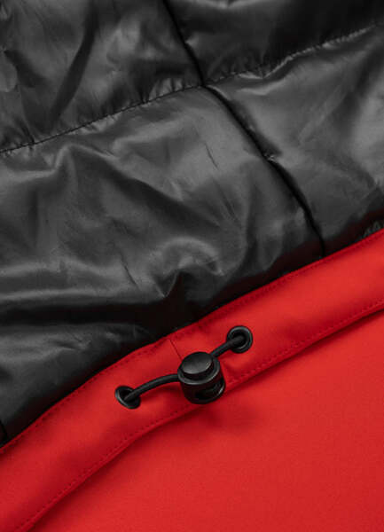 Kurtka zimowa Softshell z kapturem PIT BULL "Rockfish" - czerwony