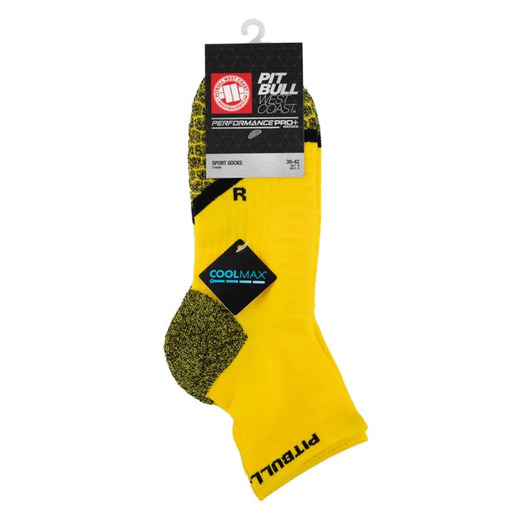 PIT BULL Runmageddon &quot;Quarter&quot; socks 2 pack - yellow/black