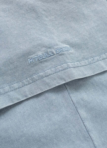Koszulka męska PIT BULL Denim Washed "OPEN BEACH" - błękitny