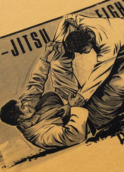 PIT BULL Washed JIU-JITSU FIGHT DVSN T-shirt - yellow