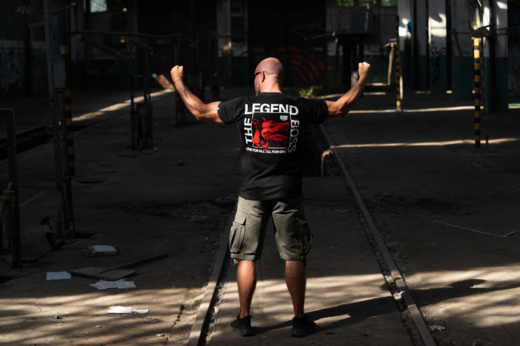 Dobermans Aggressive &quot;THE LEGEND BOSS&quot; TS382 T-shirt - navy blue