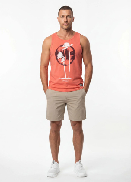 Tank Top PIT BULL Slim Fit "PALMS" - łososiowy