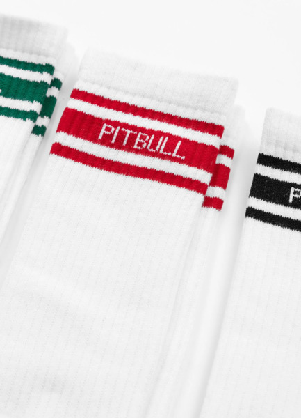 Skarpety High Crew PIT BULL "HILLTOP" cienkie 3-pak - czarny/zielony/czerwony