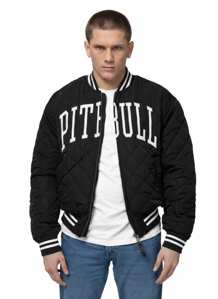 Kurtka pikowana przejściowa bejsbolówka PIT BULL "JUPITER" - czarny