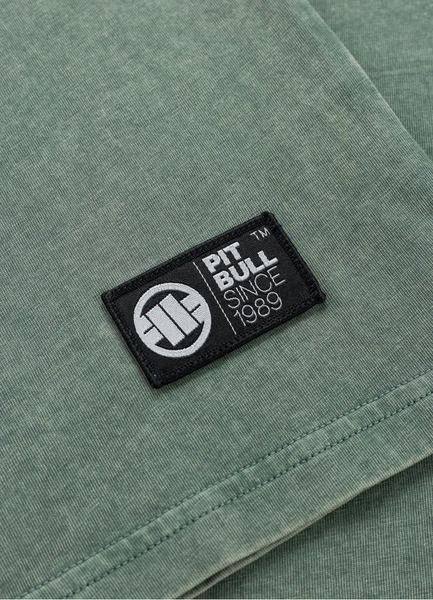PIT BULL Denim Washed Men&#39;s T-Shirt &quot;MT. FUJI&quot; - Dark Green