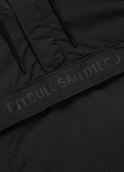 PIT BULL "MEANDRO" transitional hooded kangaroo jacket - black