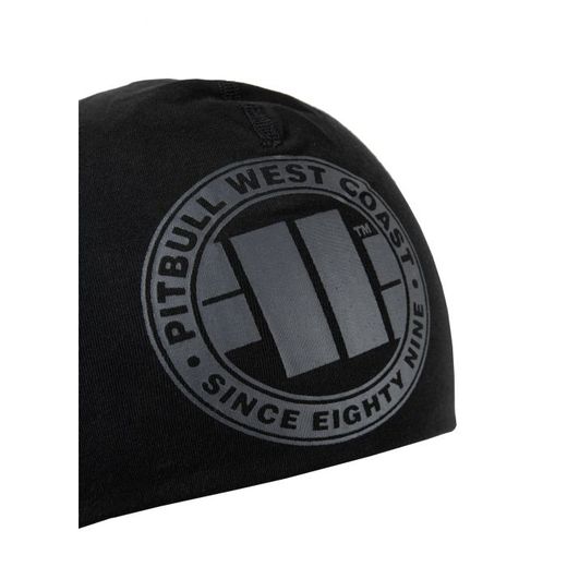 Czapka zimowa bawełniana PIT BULL "Big Logo '23" - czarno/czarna