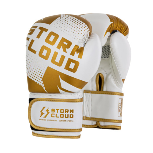 StormCloud "Bolt 3.0" Boxing Gloves - White and Gold