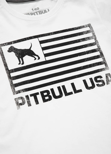 Dziecięcy T-Shirt PIT BULL Kids "Pitbull USA" - biała