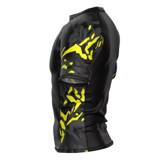 Short sleeve rashguard Extreme Hobby | BLACK PANTHER - czarny/żółty