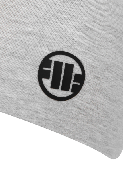 Czapka zimowa bawełniana PIT BULL "Small Logo" - szara melanż