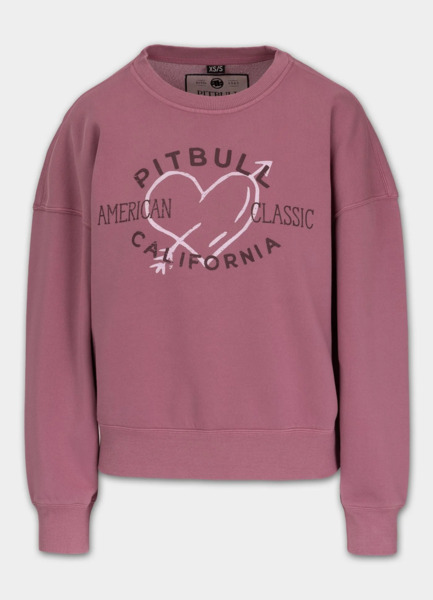 Women&#39;s classic sweatshirt WASHED PIT BULL &quot;MANZANITA HEART&quot; - pink