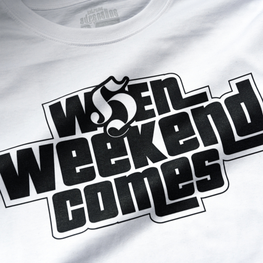 Koszulka Extreme Adrenaline "When Weekend Comes" - biała