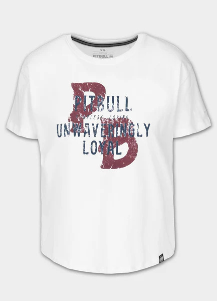 Women&#39;s Oversize PIT BULL &quot;LOYAL&quot; T-shirt - white