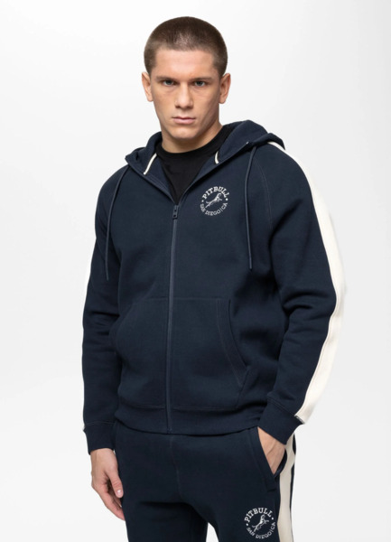 Bluza rozpinana z kapturem PIT BULL "SAN DIEGO CA" - granatowy