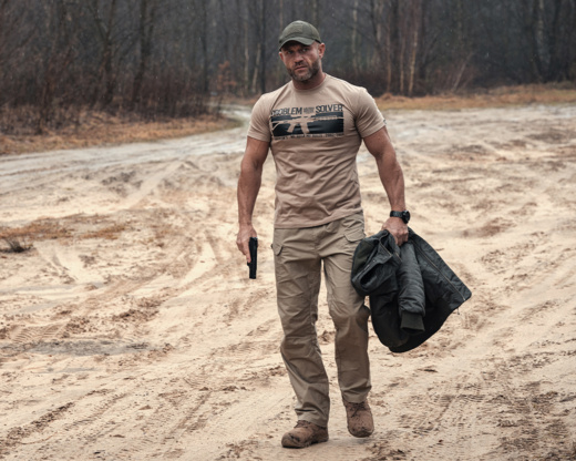 Koszulka T-shirt Dobermans Aggressive "PROBLEM SOLVER" TS331E - szara