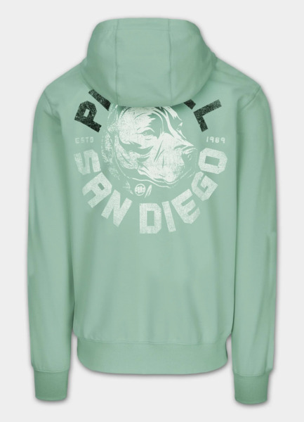 Men&#39;s zip-up hoodie PIT BULL &quot;DOG SD&quot; - mint
