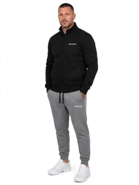 Bluza rozpinana Pretorian "Logo 3D white" - czarna