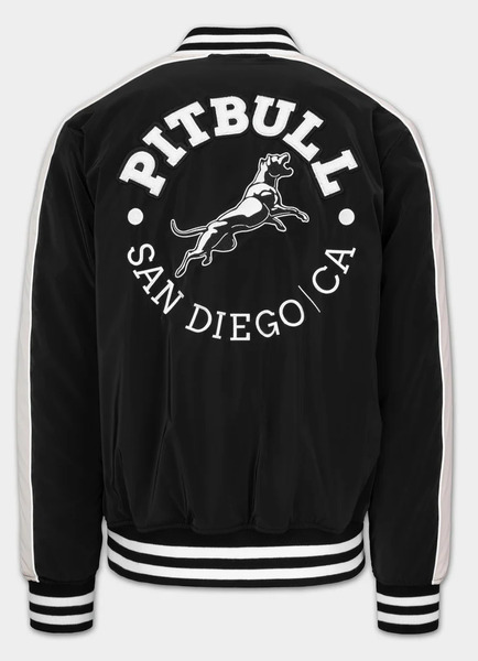 Kurtka przejściowa bejsbolówka PIT BULL "MANOLITO" - czarny/biały