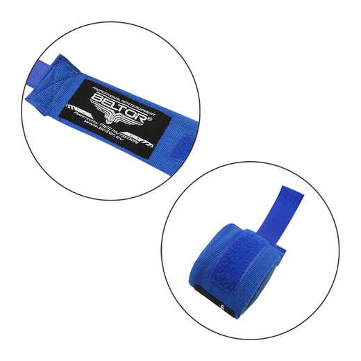Boxing bandage Beltor wraps 4m cotton + case - blue
