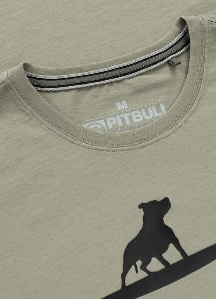 PIT BULL &quot;SURFING DOG&quot; men&#39;s t-shirt - sage