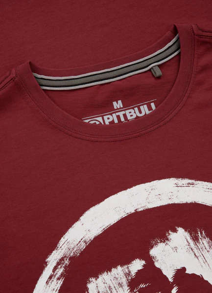Koszulka męska PIT BULL "LOGO PALMS" - bordowy
