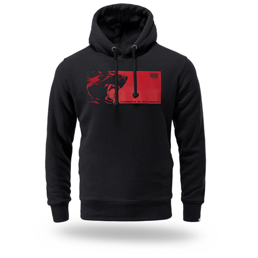 Bluza z kapturem Dobermans Aggressive "NEVER FORGETS BK379" - czarna