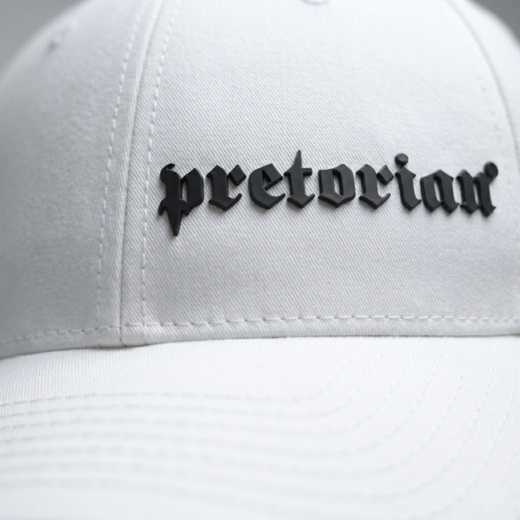 Czapka z daszkiem Pretorian "Logo 3D Black" - biała