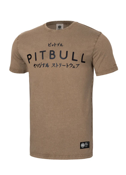 Koszulka męska Pit Bull Denim Washed Bravery - brązowa