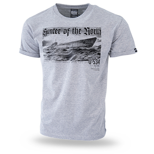 T-shirt Dobermans Aggressive &quot;HUNTER OF THE NORTH&quot; TS189 - gray