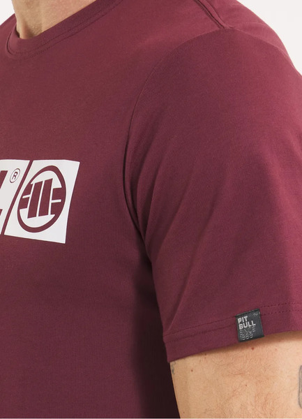 Koszulka PIT BULL "Hilltop" 170 - burgundowa