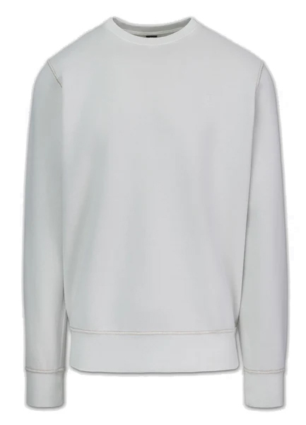 Men's PIT BULL washed "HACKETT" sweatshirt - gray and white