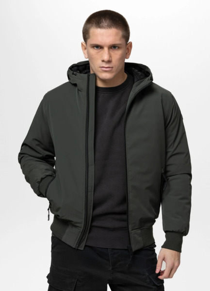 Kurtka zimowa z kapturem PIT BULL "YORK" - oliwkowy