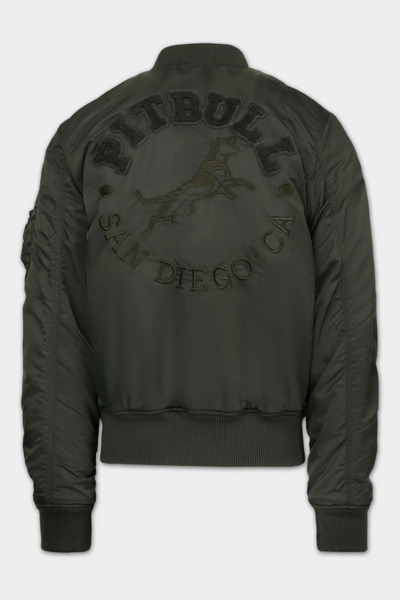 PIT BULL "HACKET" transitional bomber jacket - dark green