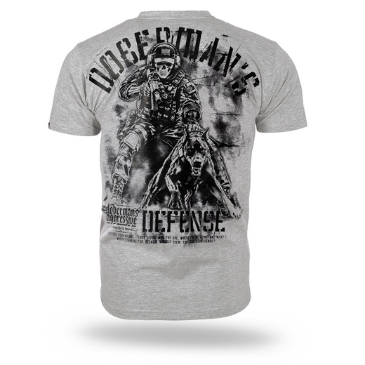 Koszulka T-shirt Dobermans Aggressive "DOBERMAN'S DEFENSE TS422" - szara