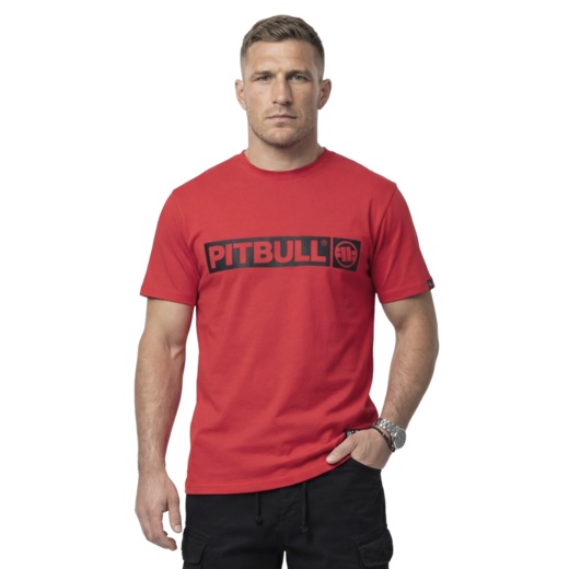 Koszulka PIT BULL "Hilltop" 170 - czerwony fluo