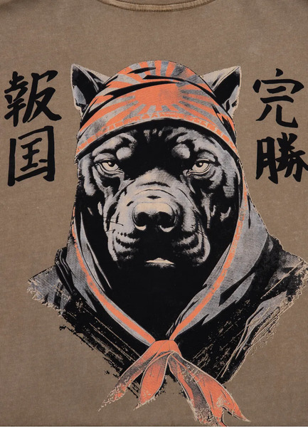 Koszulka męska Pit Bull Denim Washed Bravery - brązowa