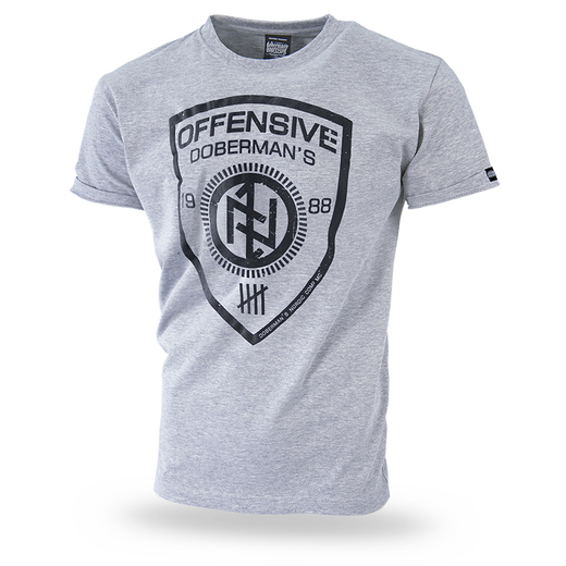 Dobermans Aggressive T-shirt &quot;Offensive Shield TS237&quot; - gray