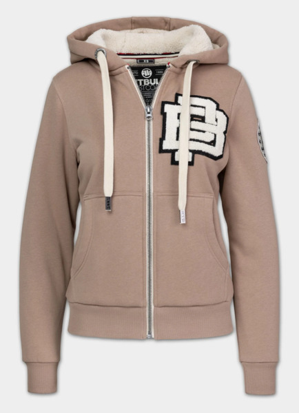 Women&#39;s zip-up hoodie PIT BULL &quot;RUFFINA PB&quot; - chocolate mousse