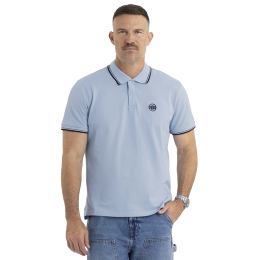 Koszulka Polo Pit Bull Pique Stripes Regular - błękitny