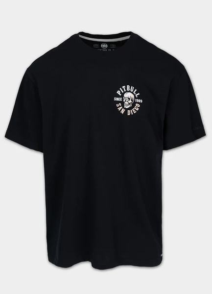 PIT BULL Men&#39;s Loose Fit T-Shirt &quot;SKULL LOGO&quot; - Black