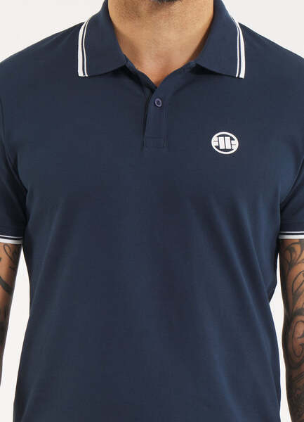 Koszulka Polo Pit Bull Pique Stripes Regular - granatowa