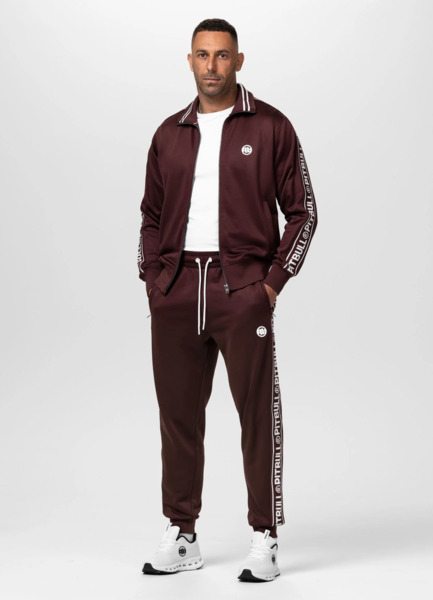 Bluza rozpinana PIT BULL Oldschool "Tape Logo" - bordowy