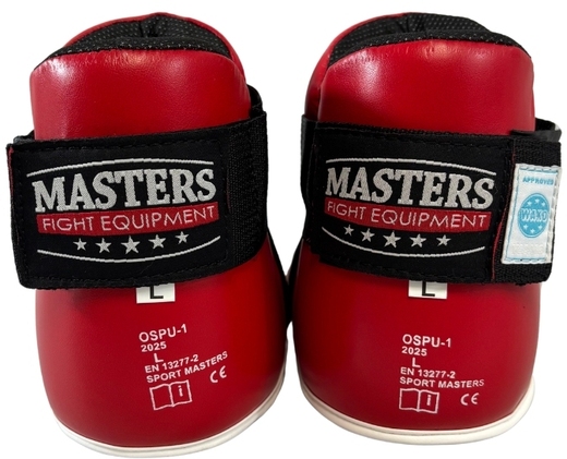 MASTERS OSPU-1W KIDS Foot Protectors (WAKO APPROVED) - Red